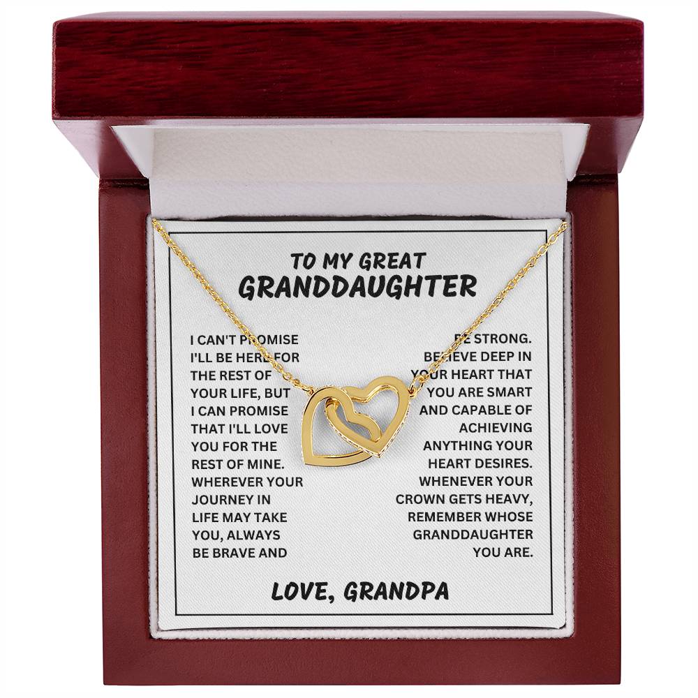 Granddaughter - Piece Of Heart - Interlocking Hearts Necklace - Serbachi