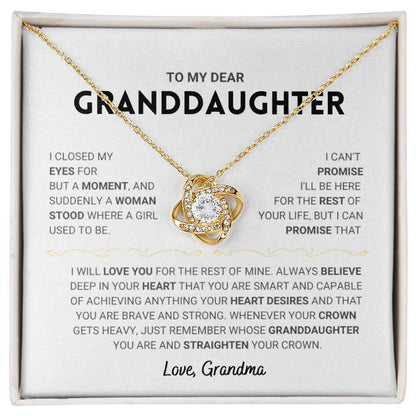 Granddaughter - Straighten Your Crown - Love Knot Necklace - From Grandma - Serbachi