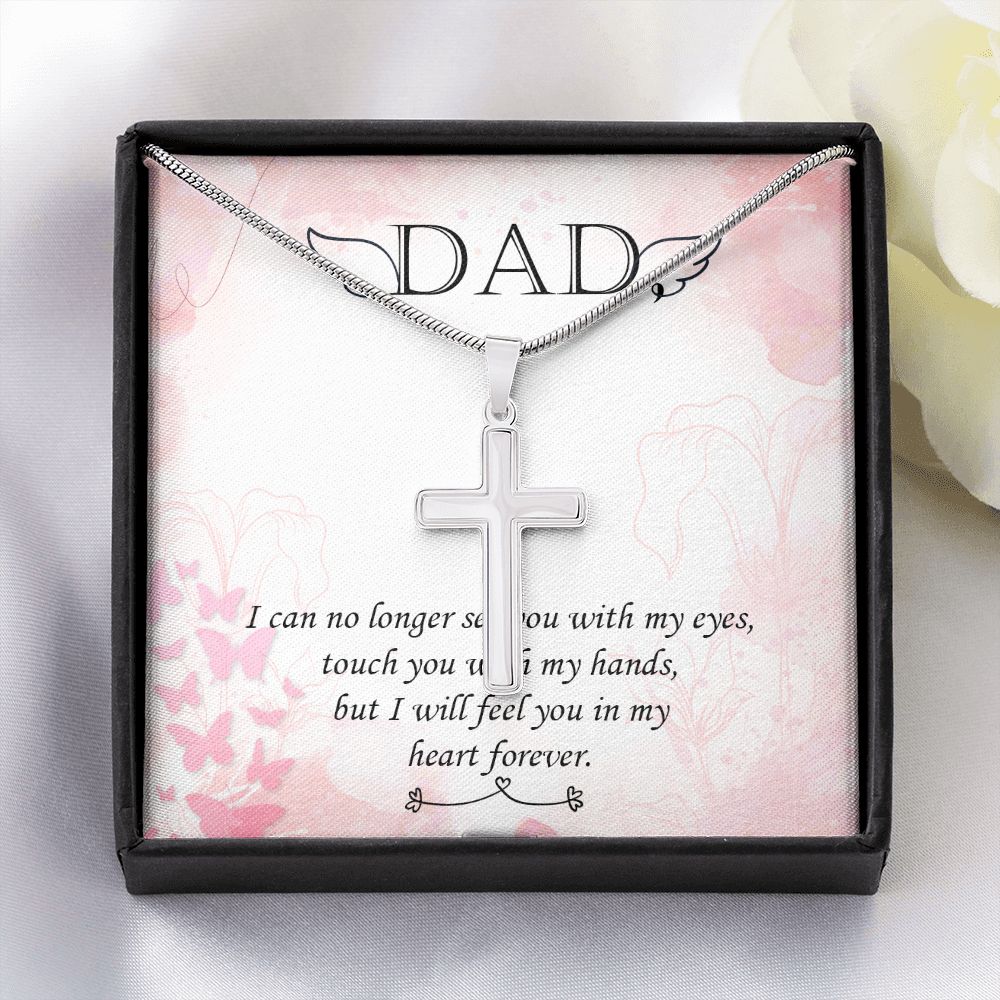 I can no longer Dad Cross Necklace, Father Cross Necklace Father's Day Gift, Christian Gift For Dad, Father Son Cross Necklace - Serbachi