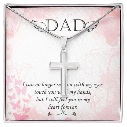 I can no longer Dad Cross Necklace, Father Cross Necklace Father's Day Gift, Christian Gift For Dad, Father Son Cross Necklace - Serbachi