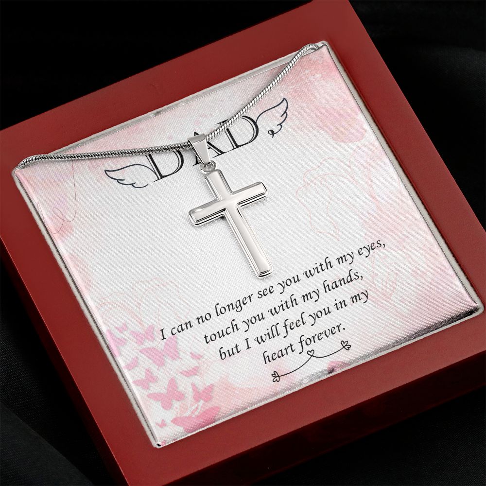 I can no longer Dad Cross Necklace, Father Cross Necklace Father's Day Gift, Christian Gift For Dad, Father Son Cross Necklace - Serbachi