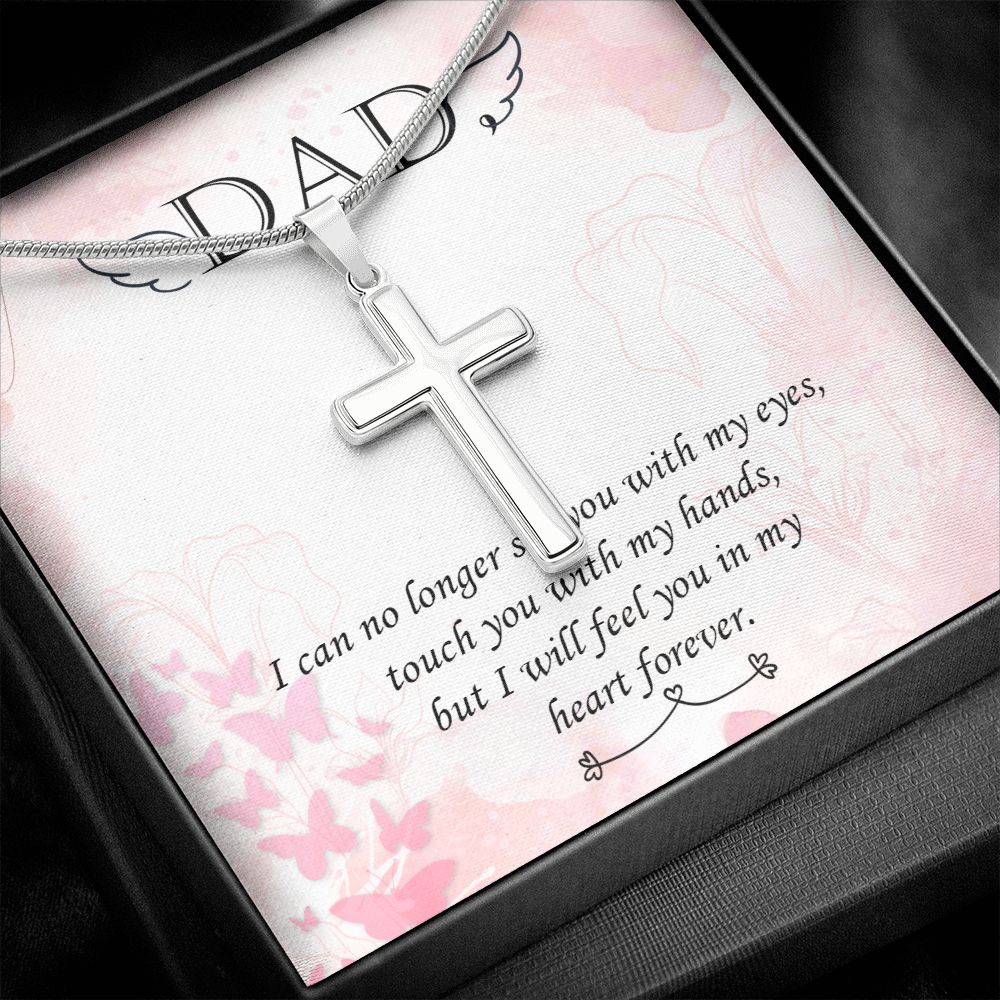 I can no longer Dad Cross Necklace, Father Cross Necklace Father's Day Gift, Christian Gift For Dad, Father Son Cross Necklace - Serbachi