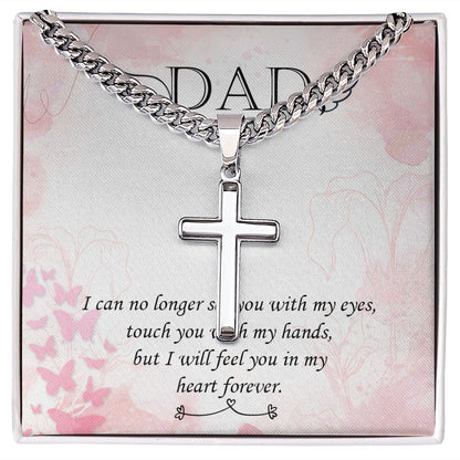 I can no longer Dad Cross Necklace, Father Necklace Father's Day Gift, Christian Gift For Dad, Father Son Cross Necklace - Serbachi