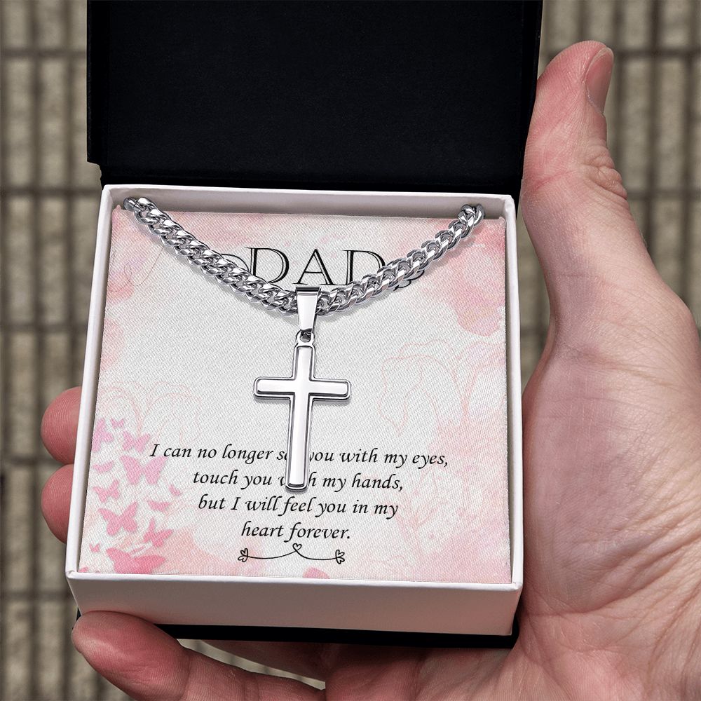 I can no longer Dad Cross Necklace, Father Necklace Father's Day Gift, Christian Gift For Dad, Father Son Cross Necklace - Serbachi