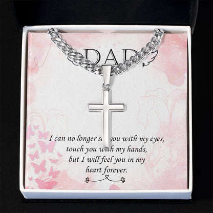 I can no longer Dad Cross Necklace, Father Necklace Father's Day Gift, Christian Gift For Dad, Father Son Cross Necklace - Serbachi