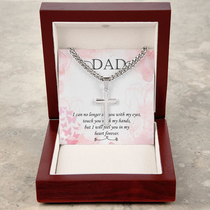 I can no longer Dad Cross Necklace, Father Necklace Father's Day Gift, Christian Gift For Dad, Father Son Cross Necklace - Serbachi