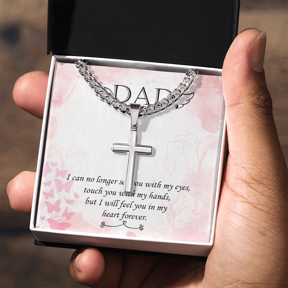 I can no longer Dad Cross Necklace, Father Necklace Father's Day Gift, Christian Gift For Dad, Father Son Cross Necklace - Serbachi