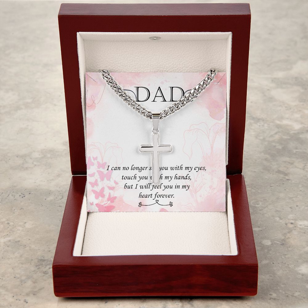 I can no longer Personalized Dad Cross Necklace, Father Necklace Father's Day Gift, Christian Gift For Dad, Father Son Necklace - Serbachi