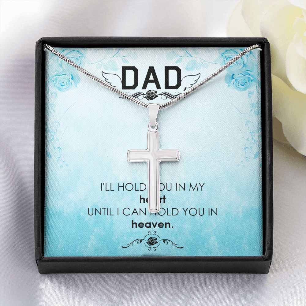 I_ll hold you Dad Cross Necklace, Father Cross Necklace Father's Day Gift, Christian Gift For Dad, Father Son Cross Necklace - Serbachi