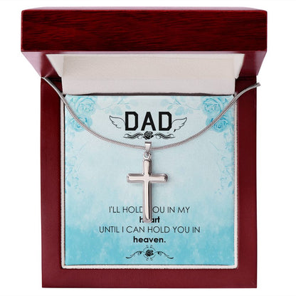 I_ll hold you Dad Cross Necklace, Father Cross Necklace Father's Day Gift, Christian Gift For Dad, Father Son Cross Necklace - Serbachi