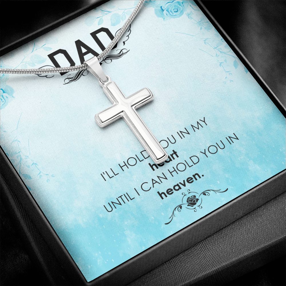 I_ll hold you Dad Cross Necklace, Father Cross Necklace Father's Day Gift, Christian Gift For Dad, Father Son Cross Necklace - Serbachi