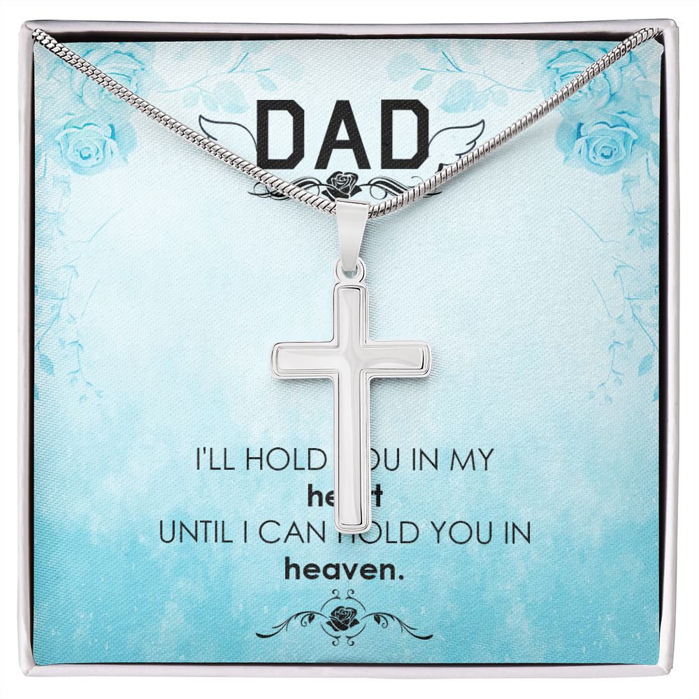 I_ll hold you Dad Cross Necklace, Father Cross Necklace Father's Day Gift, Christian Gift For Dad, Father Son Cross Necklace - Serbachi