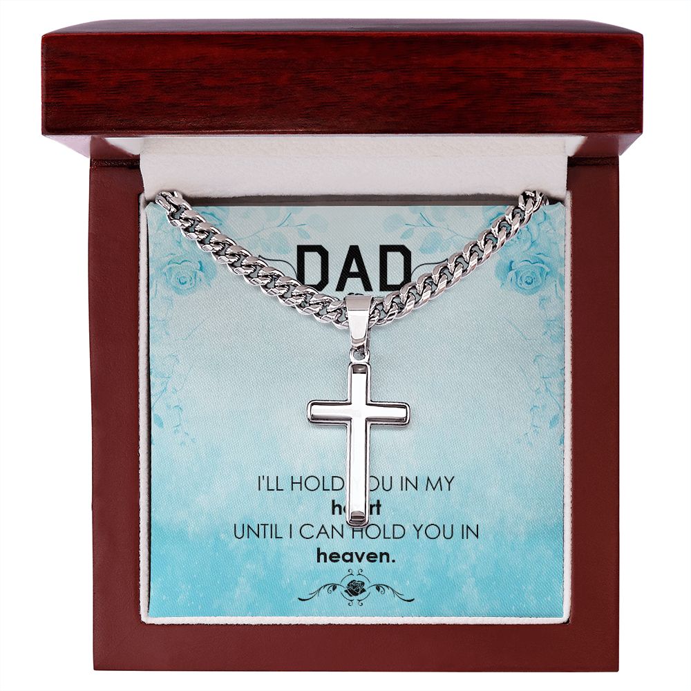 I_ll hold you Dad Cross Necklace, Father Necklace Father's Day Gift, Christian Gift For Dad, Father Son Cross Necklace - Serbachi