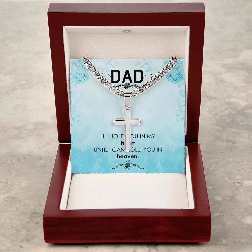 I_ll hold you Dad Cross Necklace, Father Necklace Father's Day Gift, Christian Gift For Dad, Father Son Cross Necklace - Serbachi