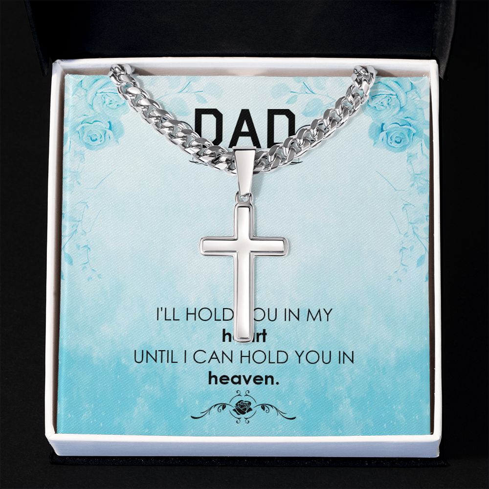 I_ll hold you Dad Cross Necklace, Father Necklace Father's Day Gift, Christian Gift For Dad, Father Son Cross Necklace - Serbachi