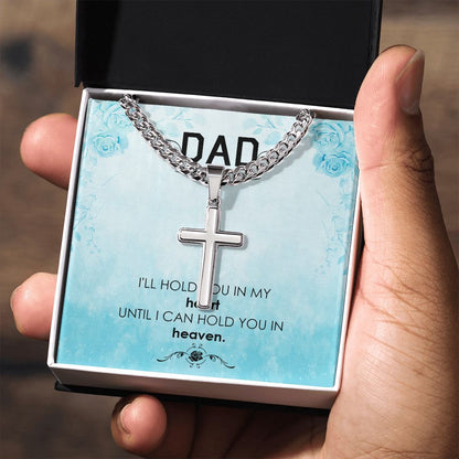 I_ll hold you Dad Cross Necklace, Father Necklace Father's Day Gift, Christian Gift For Dad, Father Son Cross Necklace - Serbachi