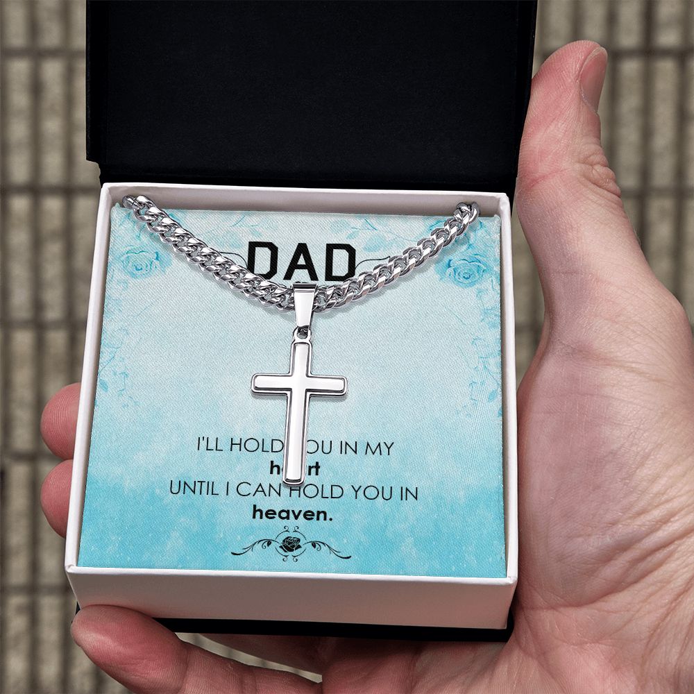 I_ll hold you Dad Cross Necklace, Father Necklace Father's Day Gift, Christian Gift For Dad, Father Son Cross Necklace - Serbachi