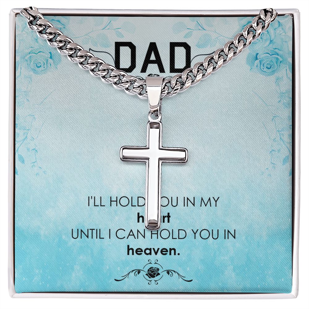 I_ll hold you Dad Cross Necklace, Father Necklace Father's Day Gift, Christian Gift For Dad, Father Son Cross Necklace - Serbachi