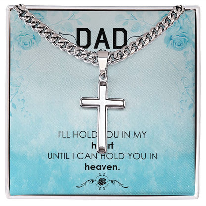 I_ll hold you Dad Cross Necklace, Father Necklace Father's Day Gift, Christian Gift For Dad, Father Son Cross Necklace - Serbachi