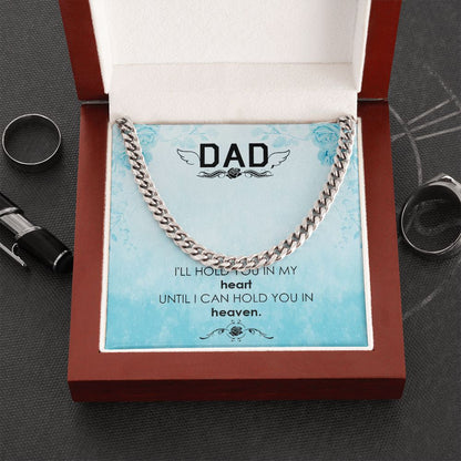 I_ll hold you Dad Cuban Chain Necklace, Father Necklace Father's Day Gift, Christian Gift For Dad, Father Son Necklace - Serbachi