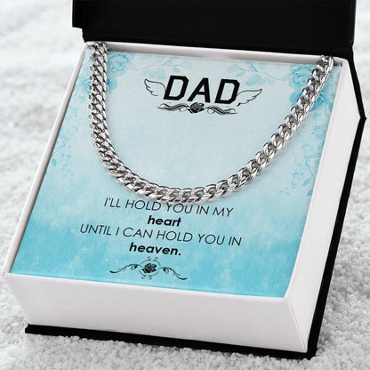 I_ll hold you Dad Cuban Chain Necklace, Father Necklace Father's Day Gift, Christian Gift For Dad, Father Son Necklace - Serbachi