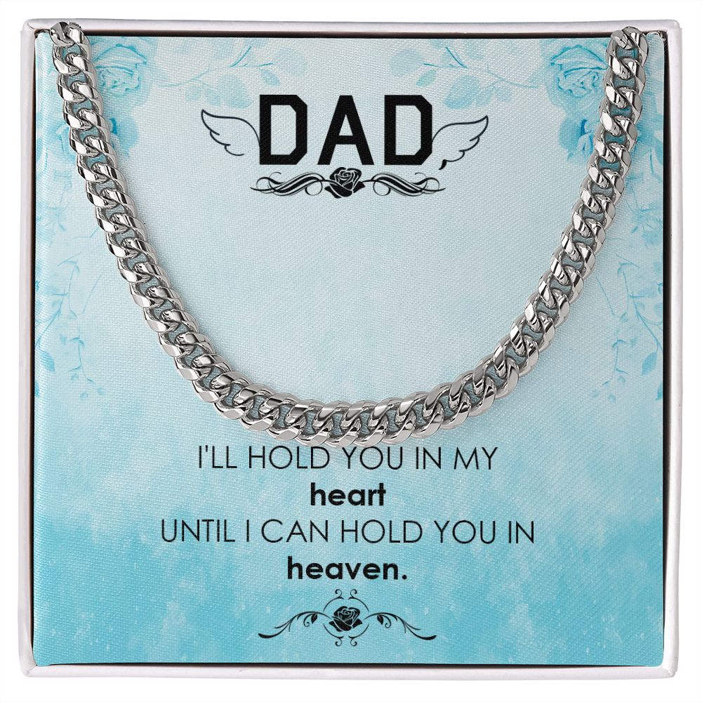 I_ll hold you Dad Cuban Chain Necklace, Father Necklace Father's Day Gift, Christian Gift For Dad, Father Son Necklace - Serbachi