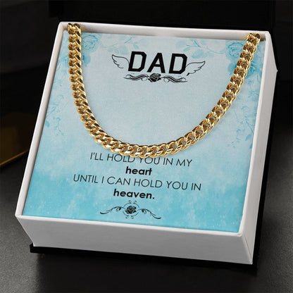 I_ll hold you Dad Cuban Chain Necklace, Father Necklace Father's Day Gift, Christian Gift For Dad, Father Son Necklace - Serbachi