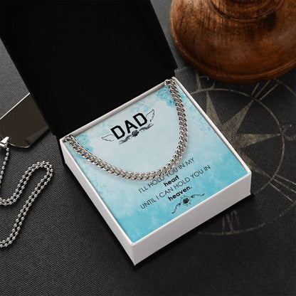 I_ll hold you Dad Cuban Chain Necklace, Father Necklace Father's Day Gift, Christian Gift For Dad, Father Son Necklace - Serbachi