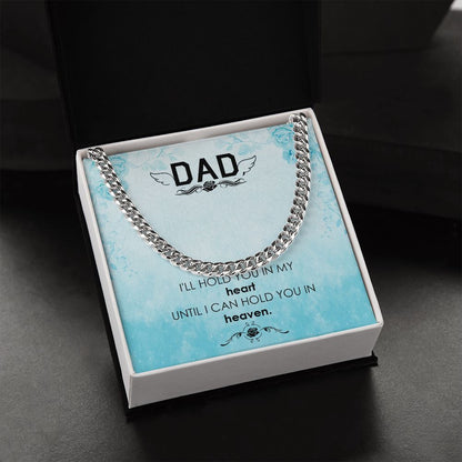 I_ll hold you Dad Cuban Chain Necklace, Father Necklace Father's Day Gift, Christian Gift For Dad, Father Son Necklace - Serbachi