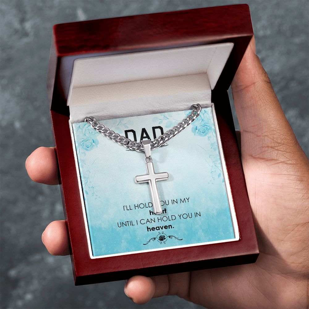 I_ll hold you Personalized Dad Cross Necklace, Father Necklace Father's Day Gift, Christian Gift For Dad, Father Son Necklace - Serbachi