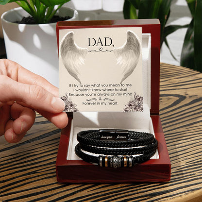 If I try to say Dad Bracelet, Father Bracelet Father's Day Gift, Christian Gift For Dad, Father Son Leather Bracelet - Serbachi