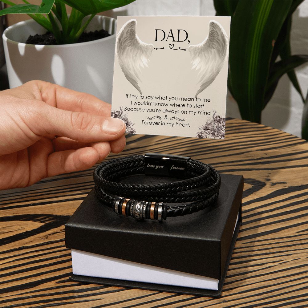 If I try to say Dad Bracelet, Father Bracelet Father's Day Gift, Christian Gift For Dad, Father Son Leather Bracelet - Serbachi