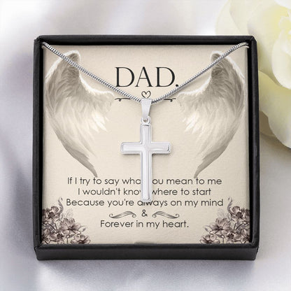 If I try to say Dad Cross Necklace, Father Cross Necklace Father's Day Gift, Christian Gift For Dad, Father Son Cross Necklace - Serbachi