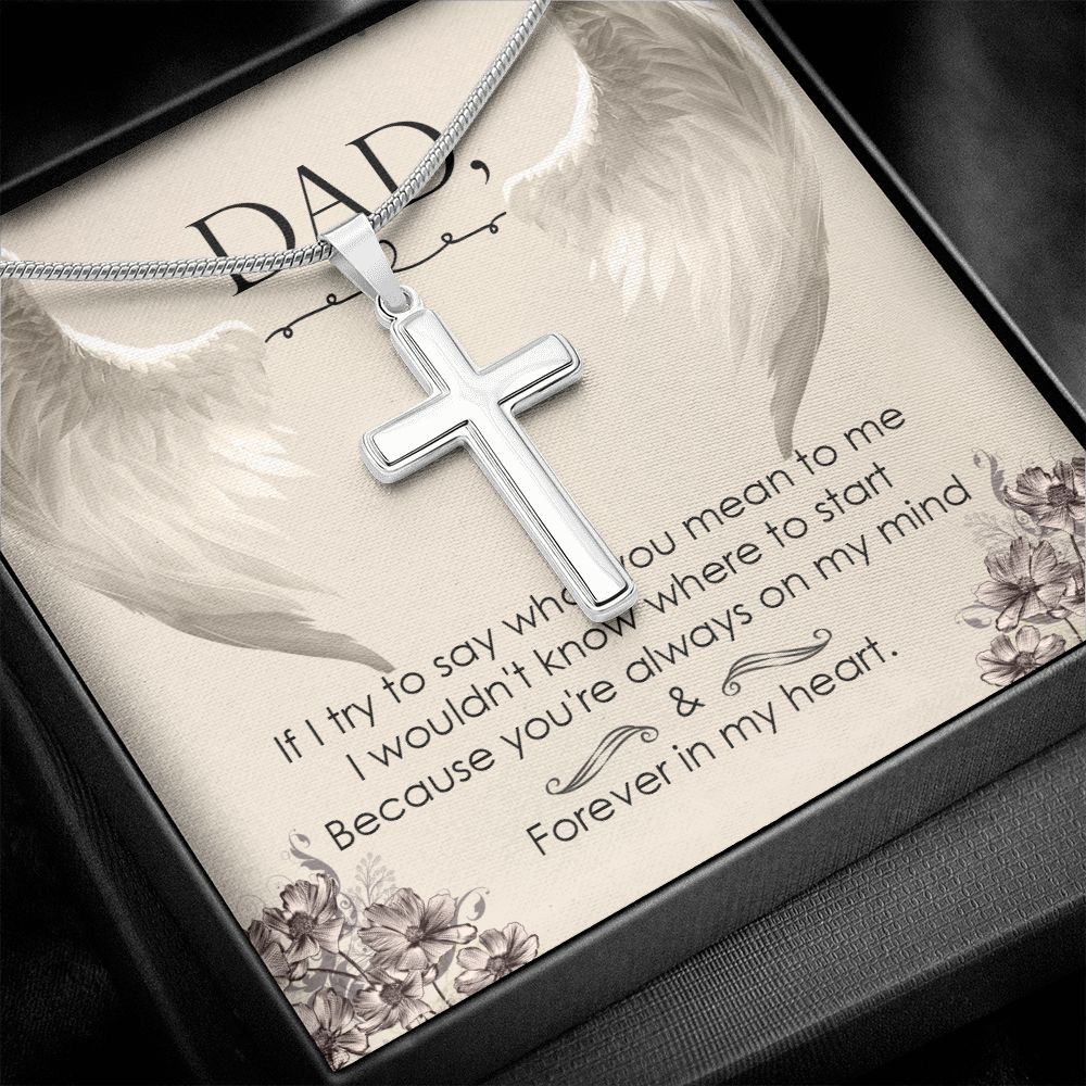 If I try to say Dad Cross Necklace, Father Cross Necklace Father's Day Gift, Christian Gift For Dad, Father Son Cross Necklace - Serbachi