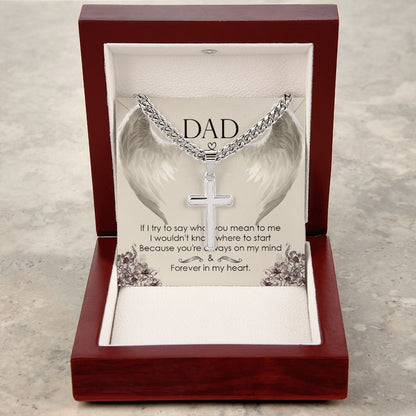 If I try to say Dad Cross Necklace, Father Necklace Father's Day Gift, Christian Gift For Dad, Father Son Cross Necklace - Serbachi