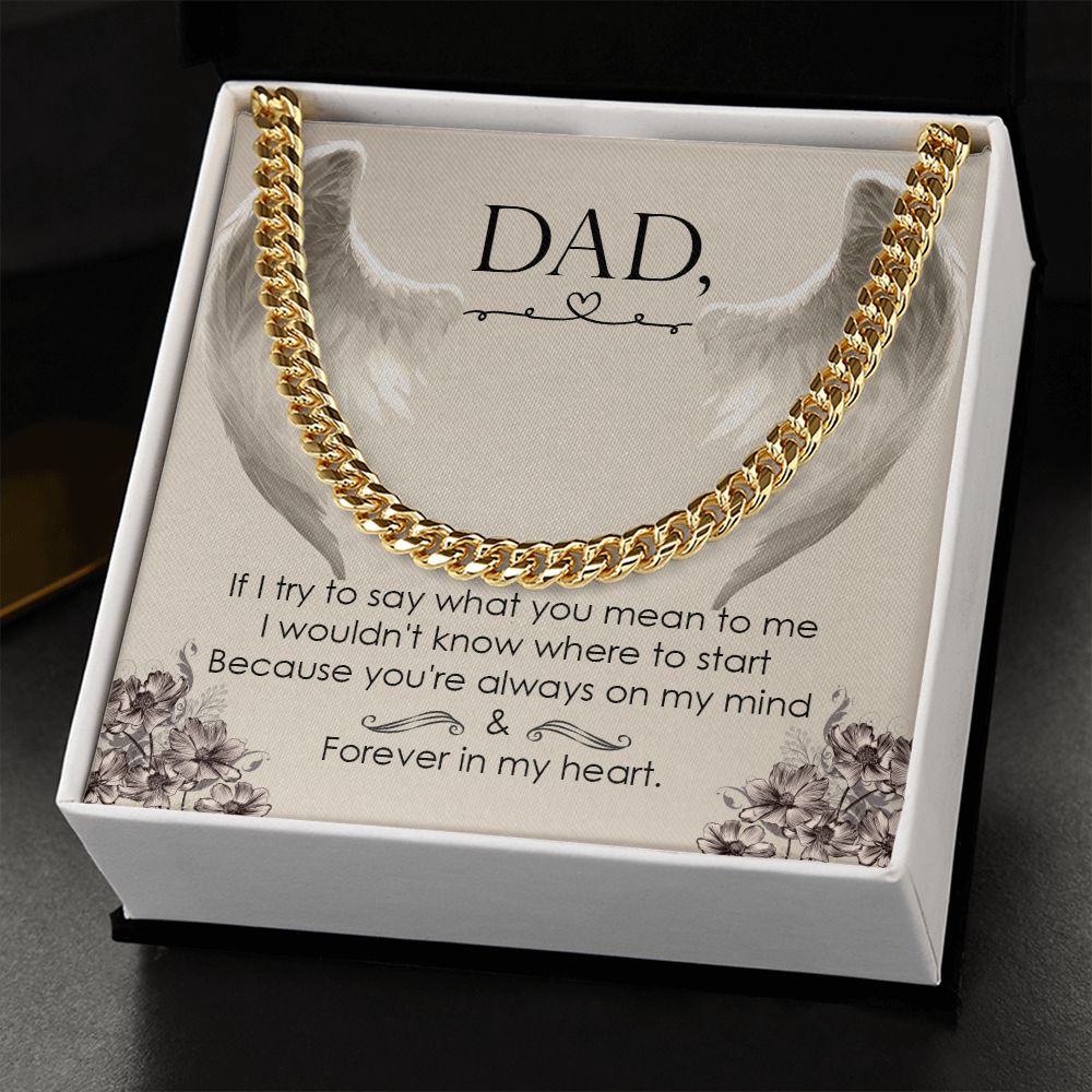 If I try to say Dad Cuban Chain Necklace, Father Necklace Father's Day Gift, Christian Gift For Dad, Father Son Necklace - Serbachi