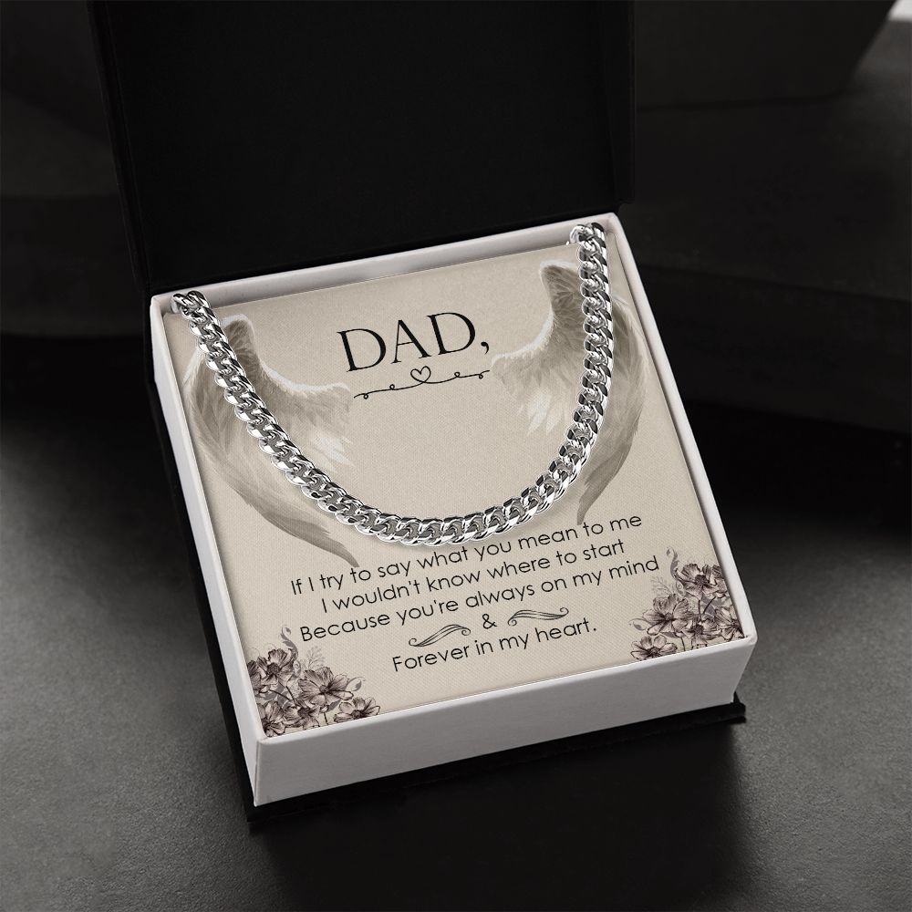 If I try to say Dad Cuban Chain Necklace, Father Necklace Father's Day Gift, Christian Gift For Dad, Father Son Necklace - Serbachi