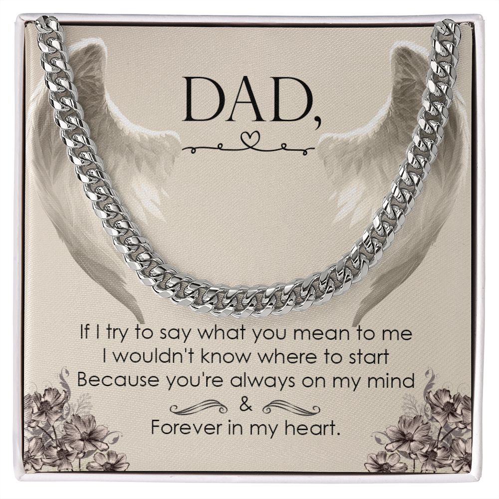 If I try to say Dad Cuban Chain Necklace, Father Necklace Father's Day Gift, Christian Gift For Dad, Father Son Necklace - Serbachi