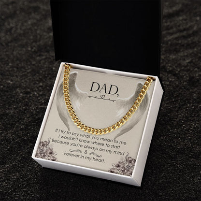 If I try to say Dad Cuban Chain Necklace, Father Necklace Father's Day Gift, Christian Gift For Dad, Father Son Necklace - Serbachi