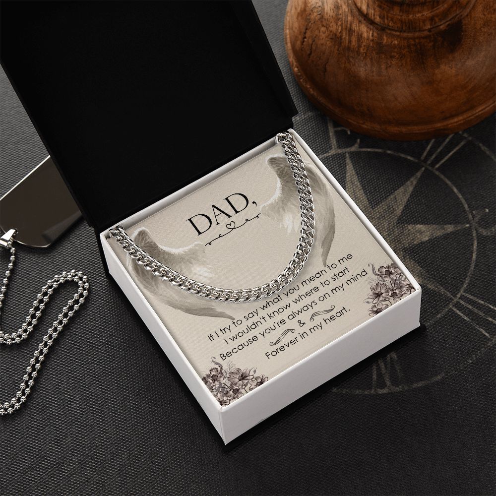 If I try to say Dad Cuban Chain Necklace, Father Necklace Father's Day Gift, Christian Gift For Dad, Father Son Necklace - Serbachi