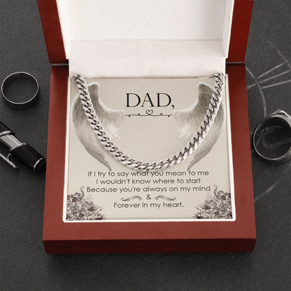 If I try to say Dad Cuban Chain Necklace, Father Necklace Father's Day Gift, Christian Gift For Dad, Father Son Necklace - Serbachi