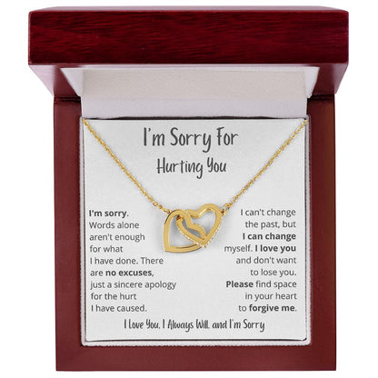 I'm Sorry - Words alone aren't enough - Interlocking Hearts Necklace - Serbachi