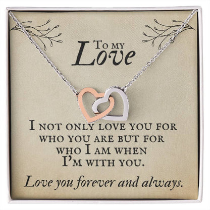 Interlocking Hearts Necklace for Soulmate, Love of Your Life for any occasion - Serbachi