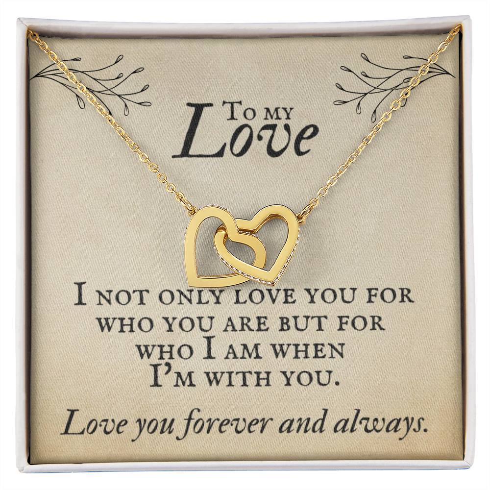 Interlocking Hearts Necklace for Soulmate, Love of Your Life for any occasion - Serbachi