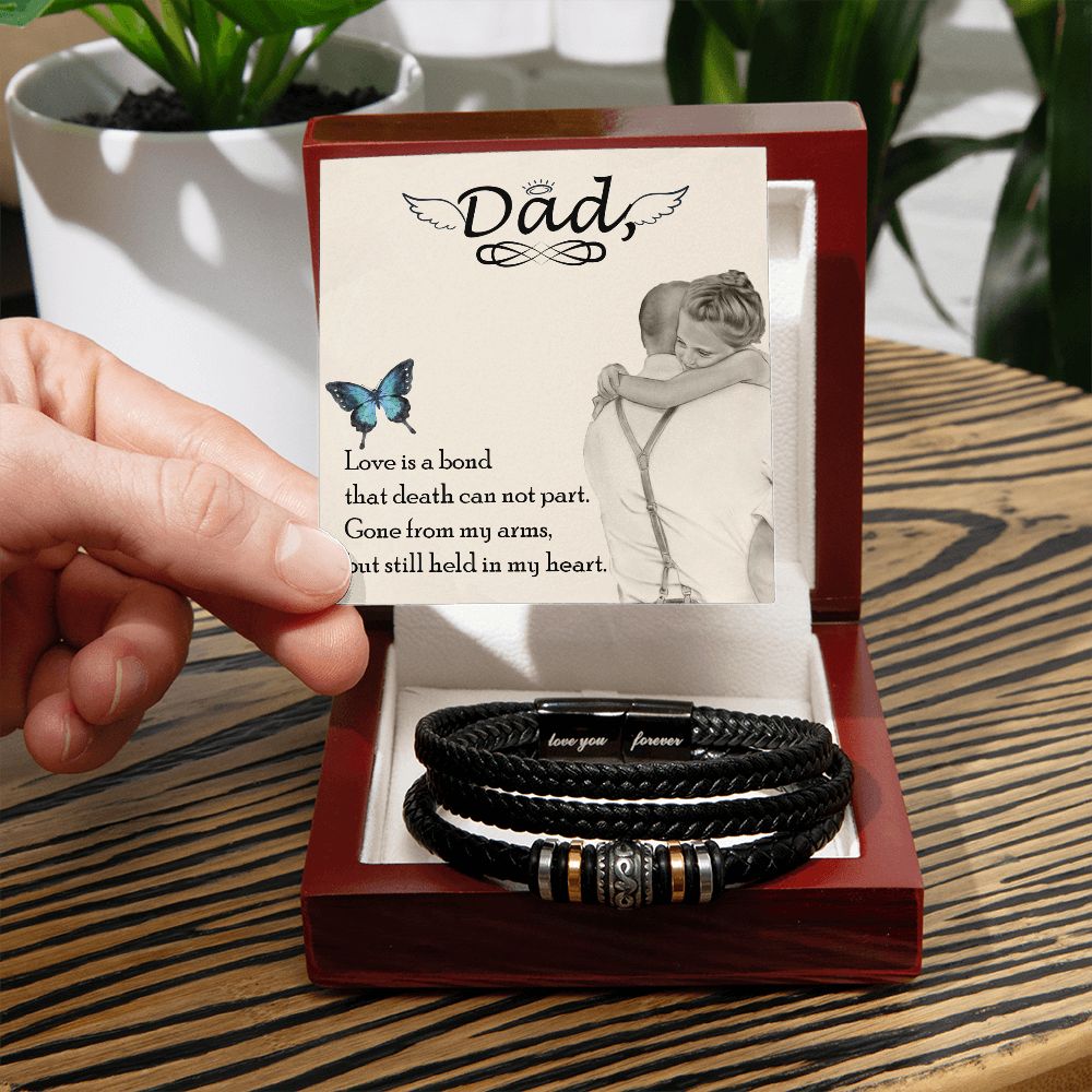 Love is bond Dad Bracelet, Father Bracelet Father's Day Gift, Christian Gift For Dad, Father Son Leather Bracelet - Serbachi