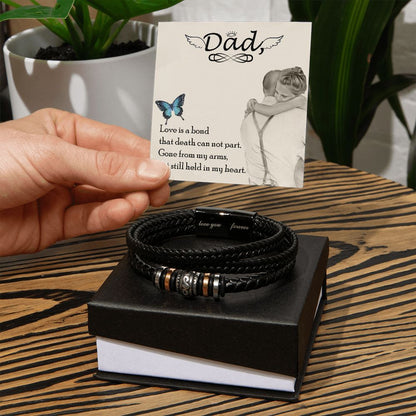 Love is bond Dad Bracelet, Father Bracelet Father's Day Gift, Christian Gift For Dad, Father Son Leather Bracelet - Serbachi