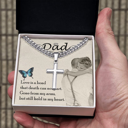 Love is bond Dad Cross Necklace, Father Necklace Father's Day Gift, Christian Gift For Dad, Father Son Cross Necklace - Serbachi