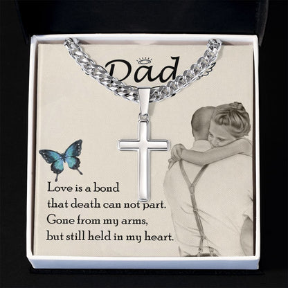 Love is bond Dad Cross Necklace, Father Necklace Father's Day Gift, Christian Gift For Dad, Father Son Cross Necklace - Serbachi