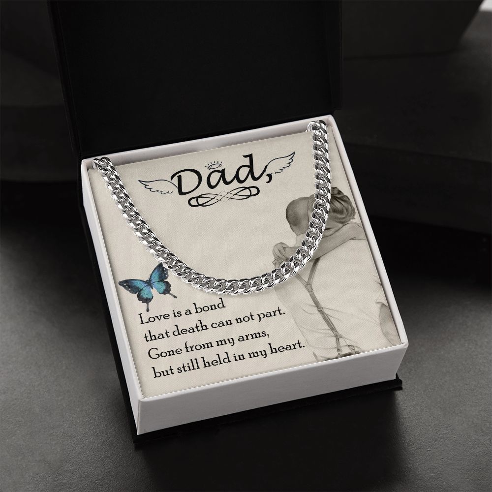 Love is bond Dad Cuban Chain Necklace, Father Necklace Father's Day Gift, Christian Gift For Dad, Father Son Necklace - Serbachi