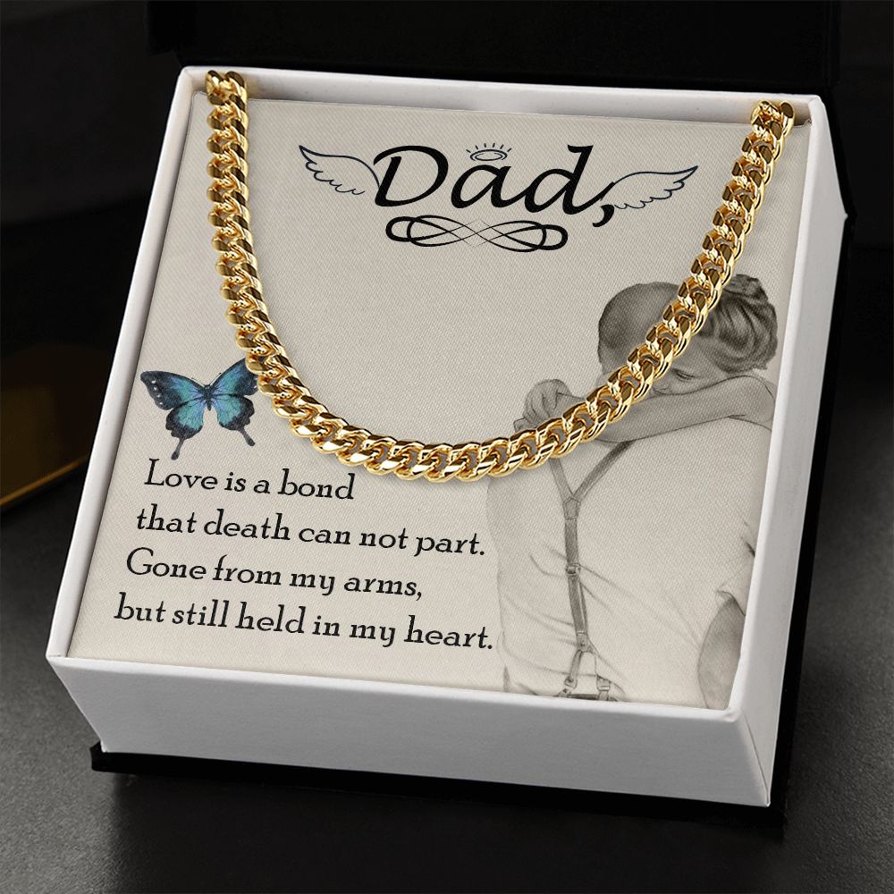 Love is bond Dad Cuban Chain Necklace, Father Necklace Father's Day Gift, Christian Gift For Dad, Father Son Necklace - Serbachi